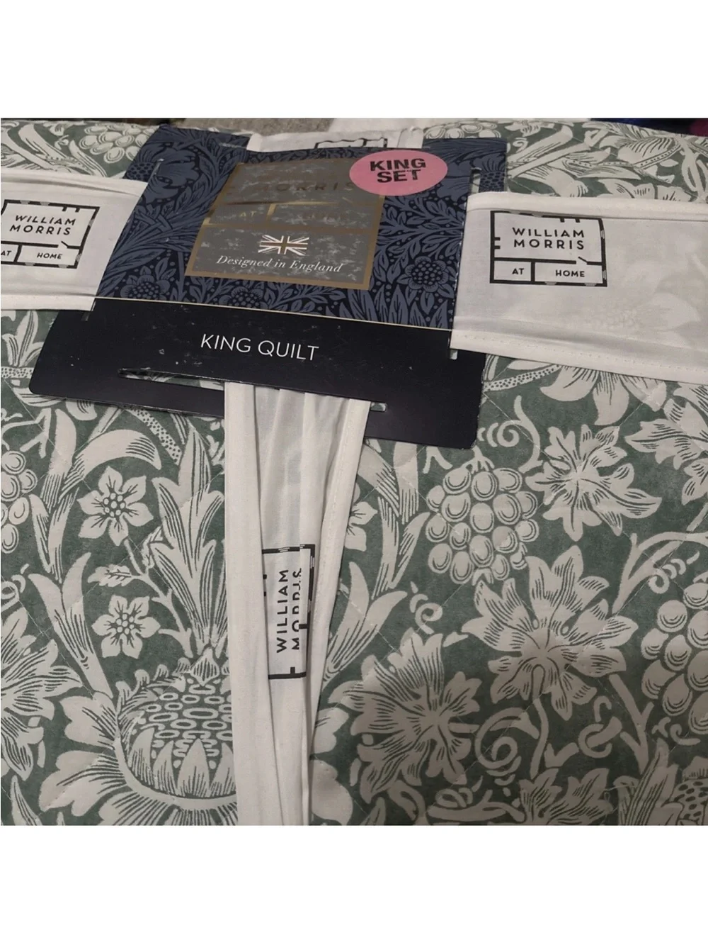 Green Floral King Quilt